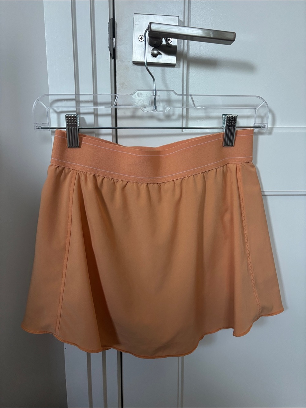 Lightweight Peach Circle Skirt with Elastic Waistband